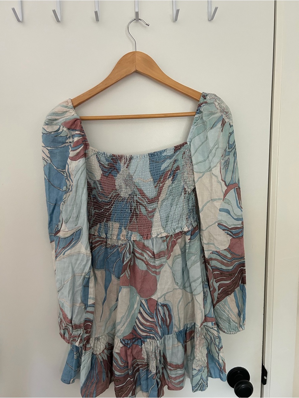 Wilfred Pale Blue Off-the-Shoulder Knit Sweater